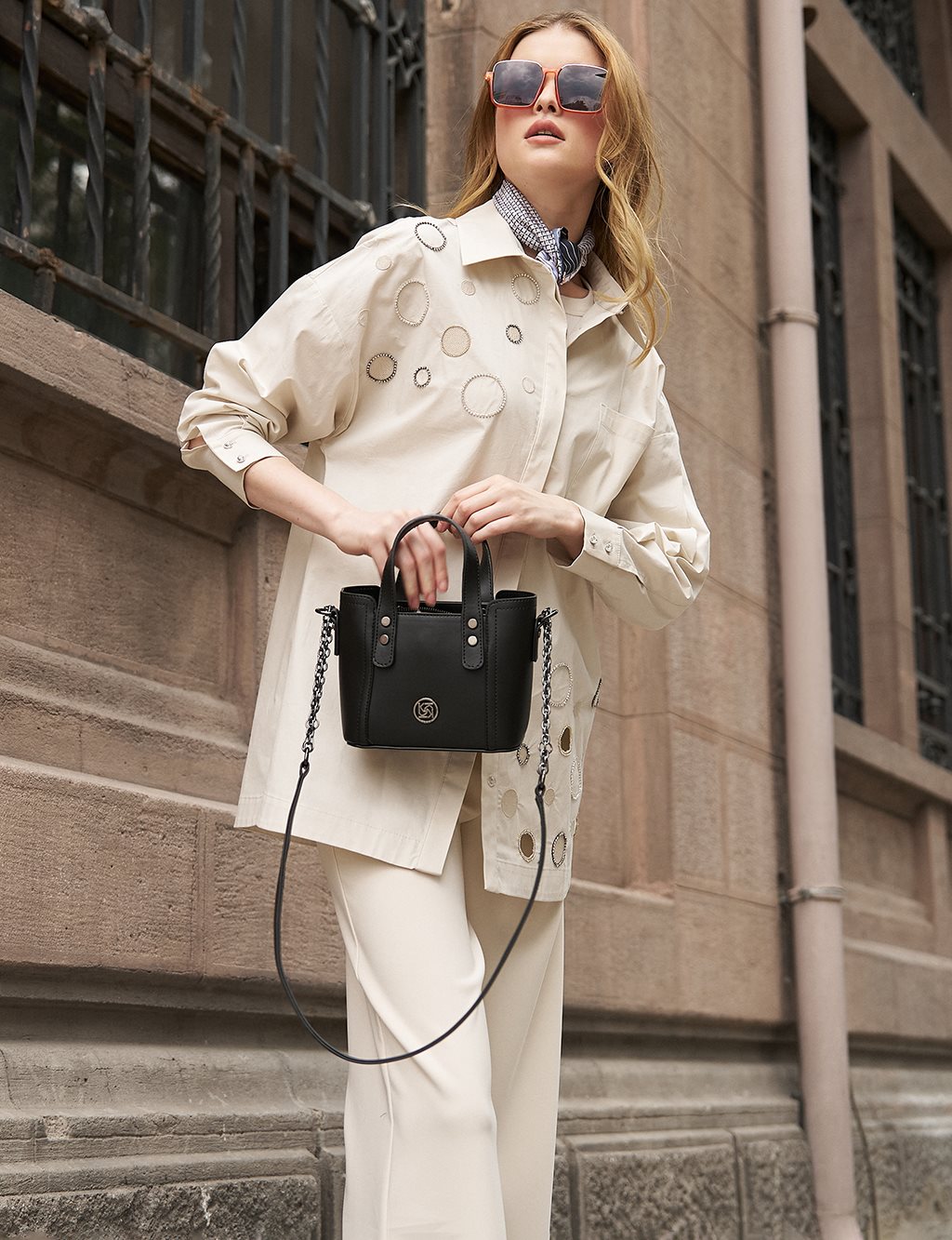 Faux Leather Tote Bag in Black