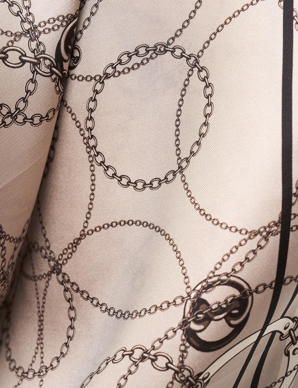 Chain Pattern Silk Scarf Gray