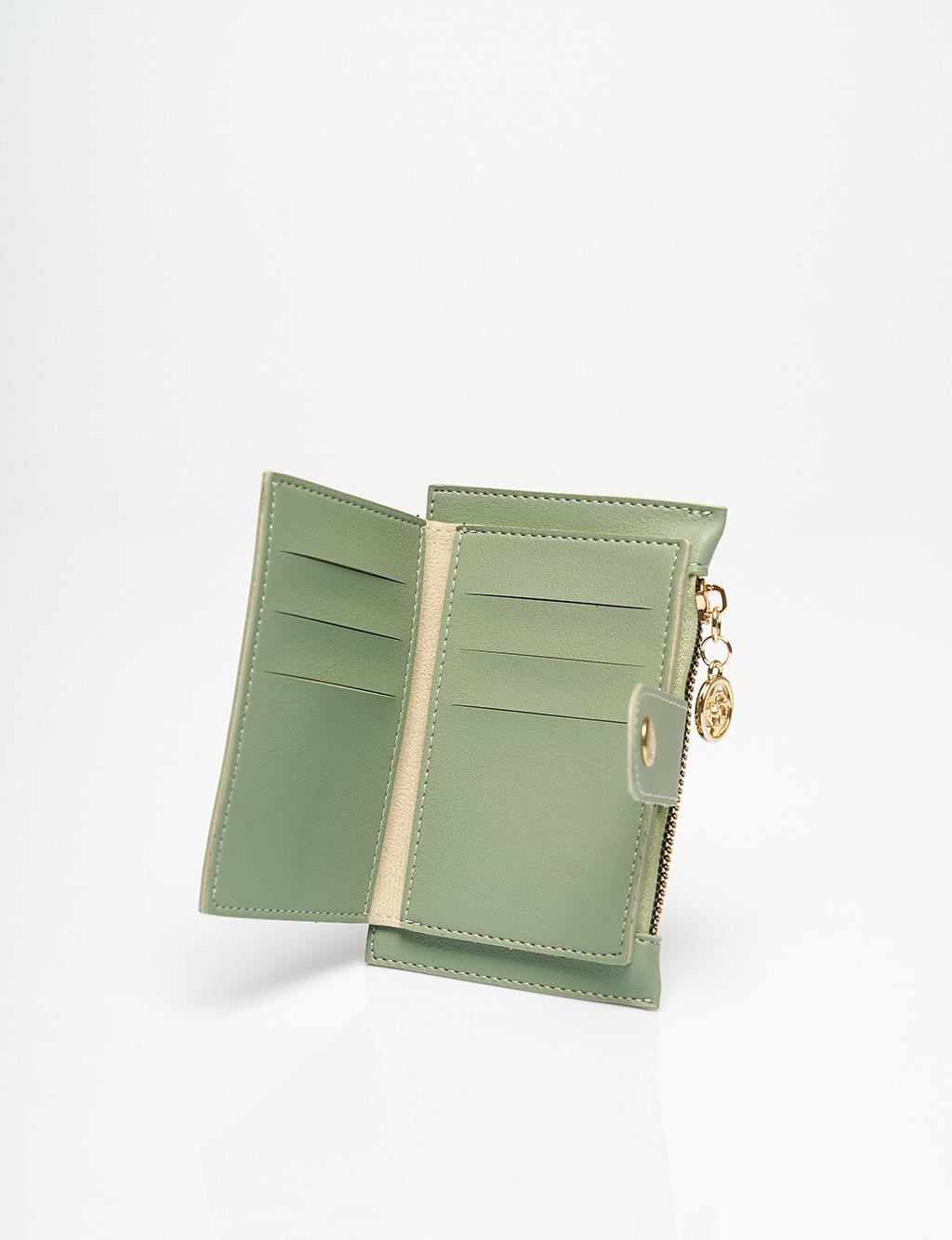 Zipper Detailed Rectangular Form Wallet Mint