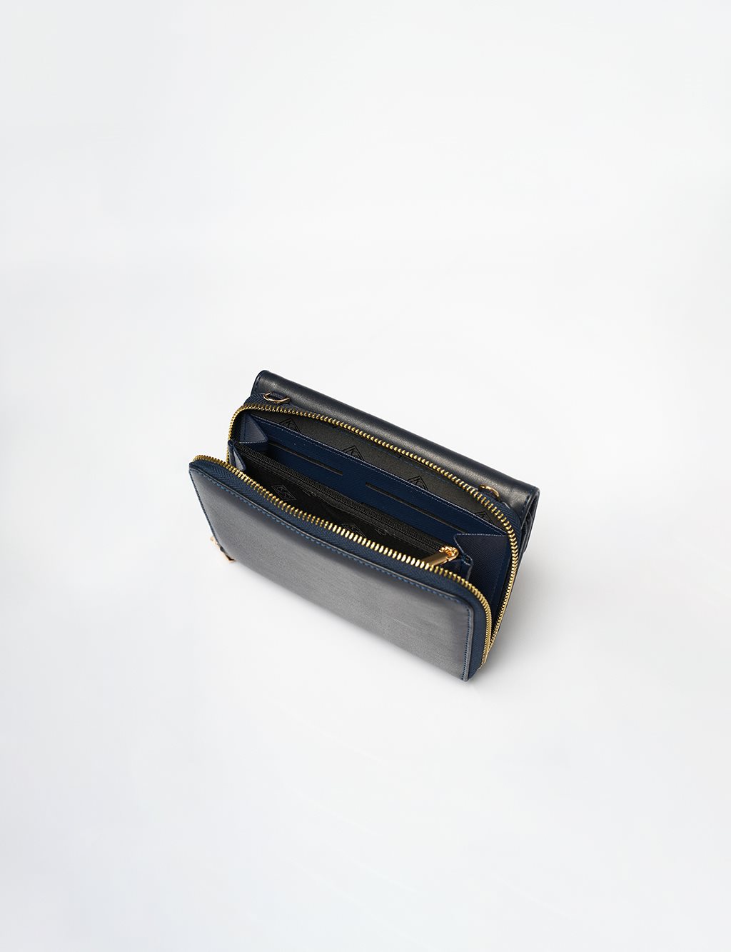 Faux Leather Wallet Bag Navy Blue