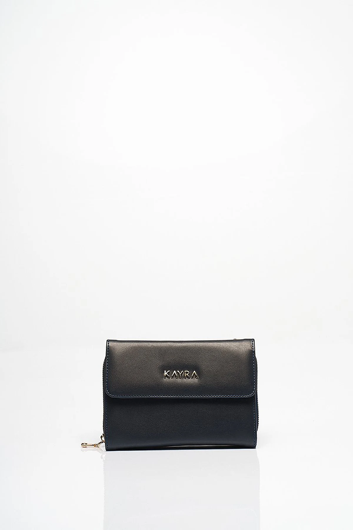 Faux Leather Wallet Bag Navy Blue