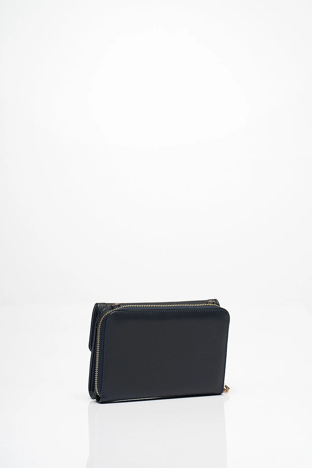Faux Leather Wallet Bag Navy Blue