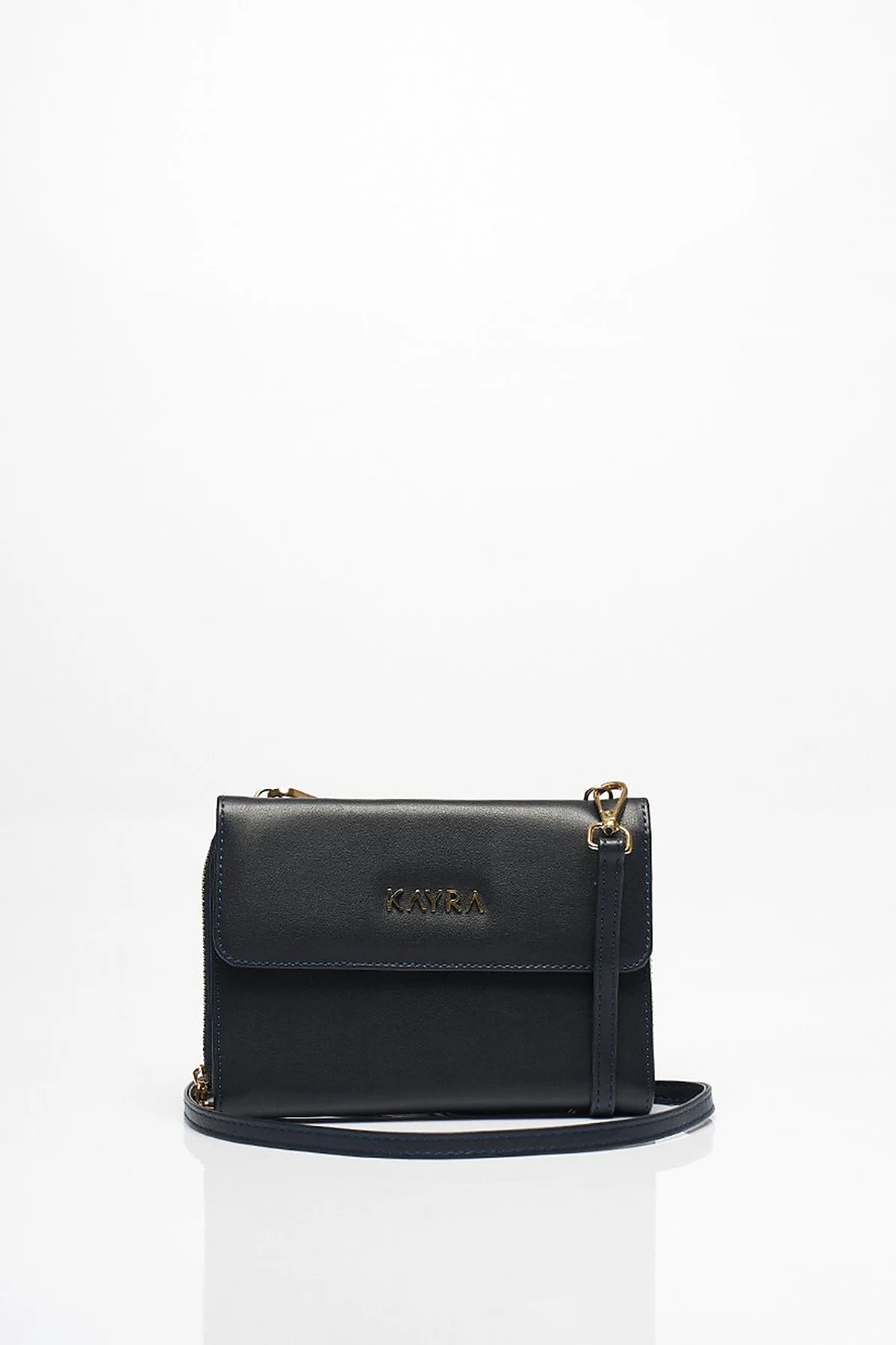 Faux Leather Wallet Bag Navy Blue