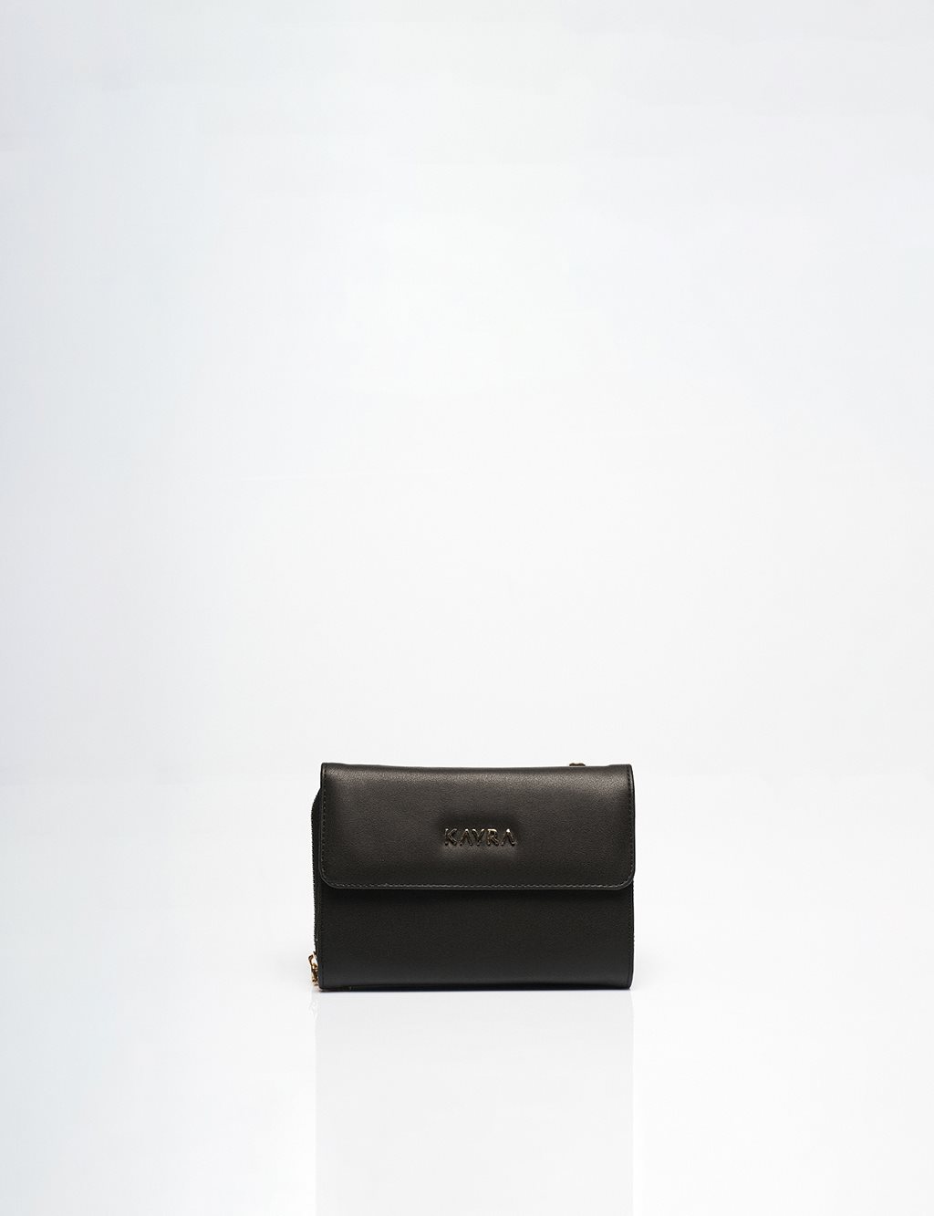 Faux Leather Wallet Bag Black