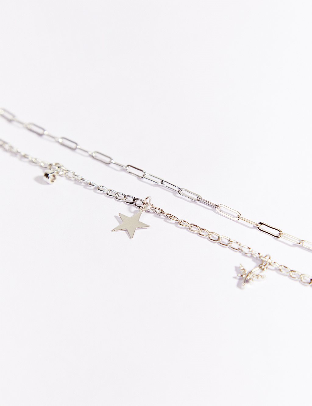 Star Figured Anklet Silver