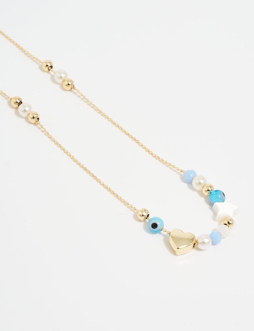 Multiple Minimal Figure Necklace Blue