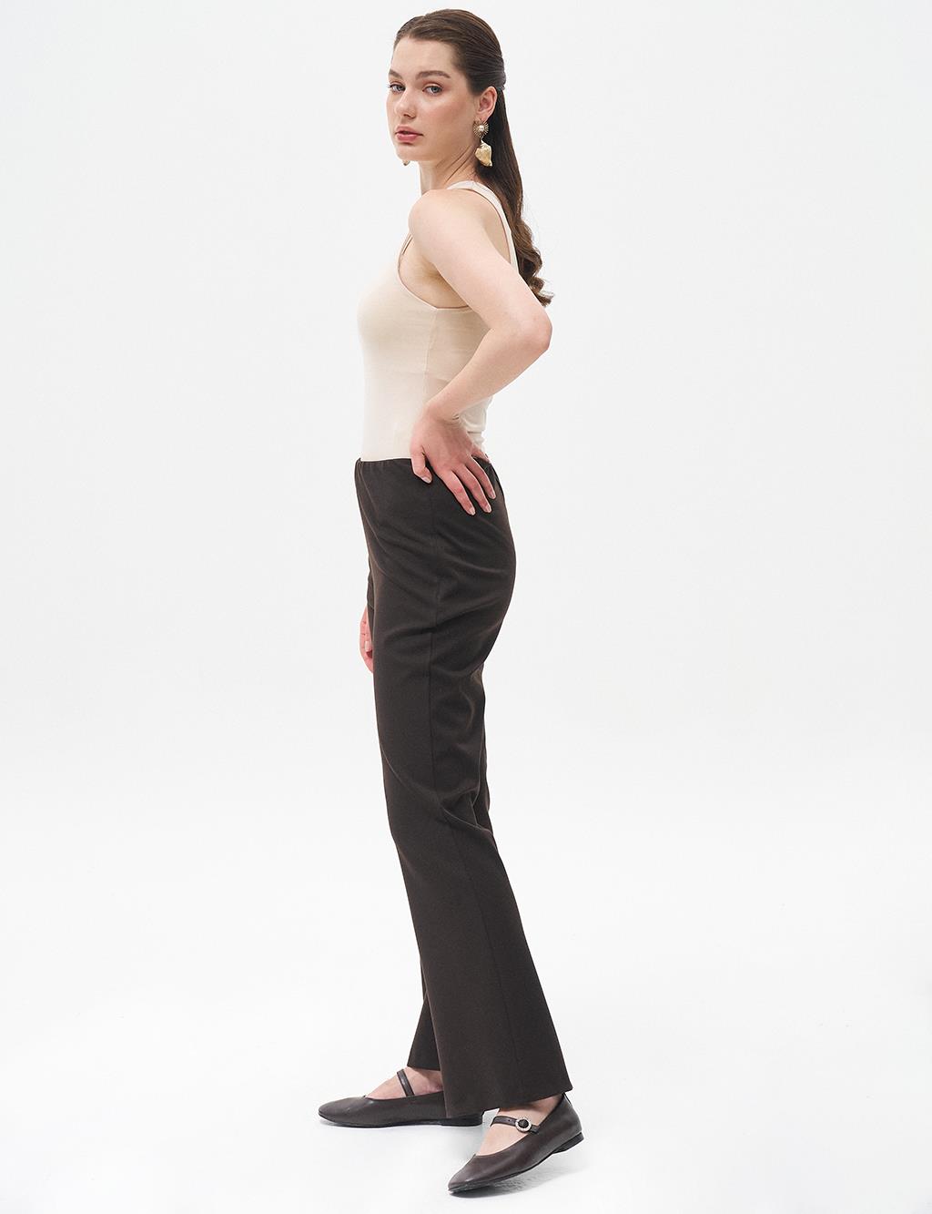 Flare Fit Trousers Dark Brown