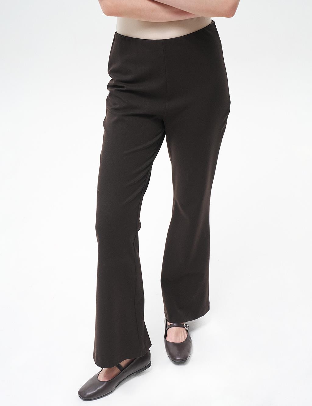 Flare Fit Trousers Dark Brown