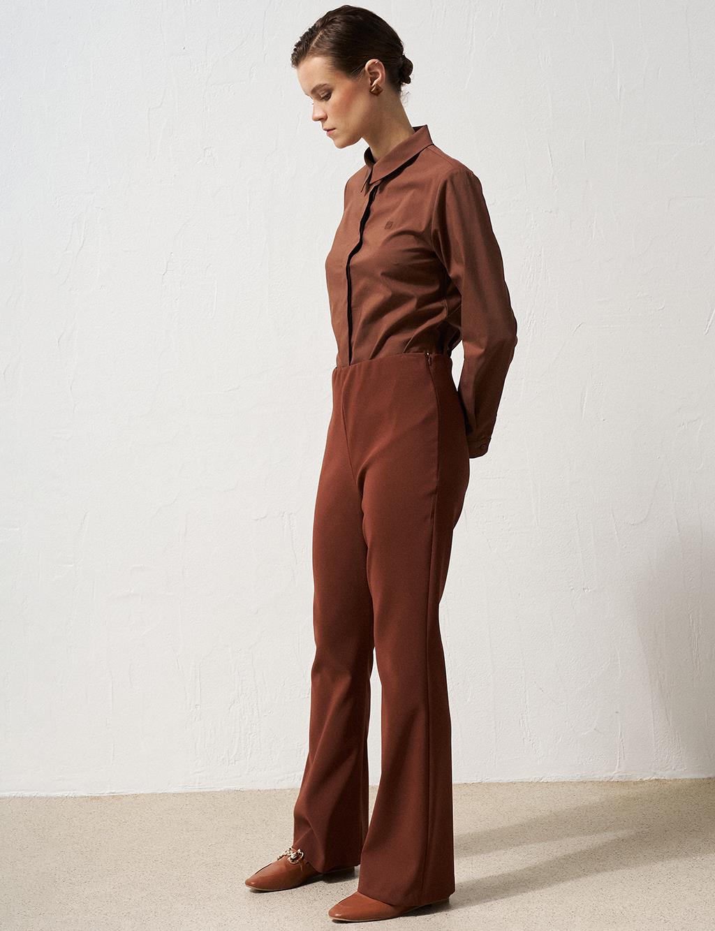 Flare Fit Trousers Brown