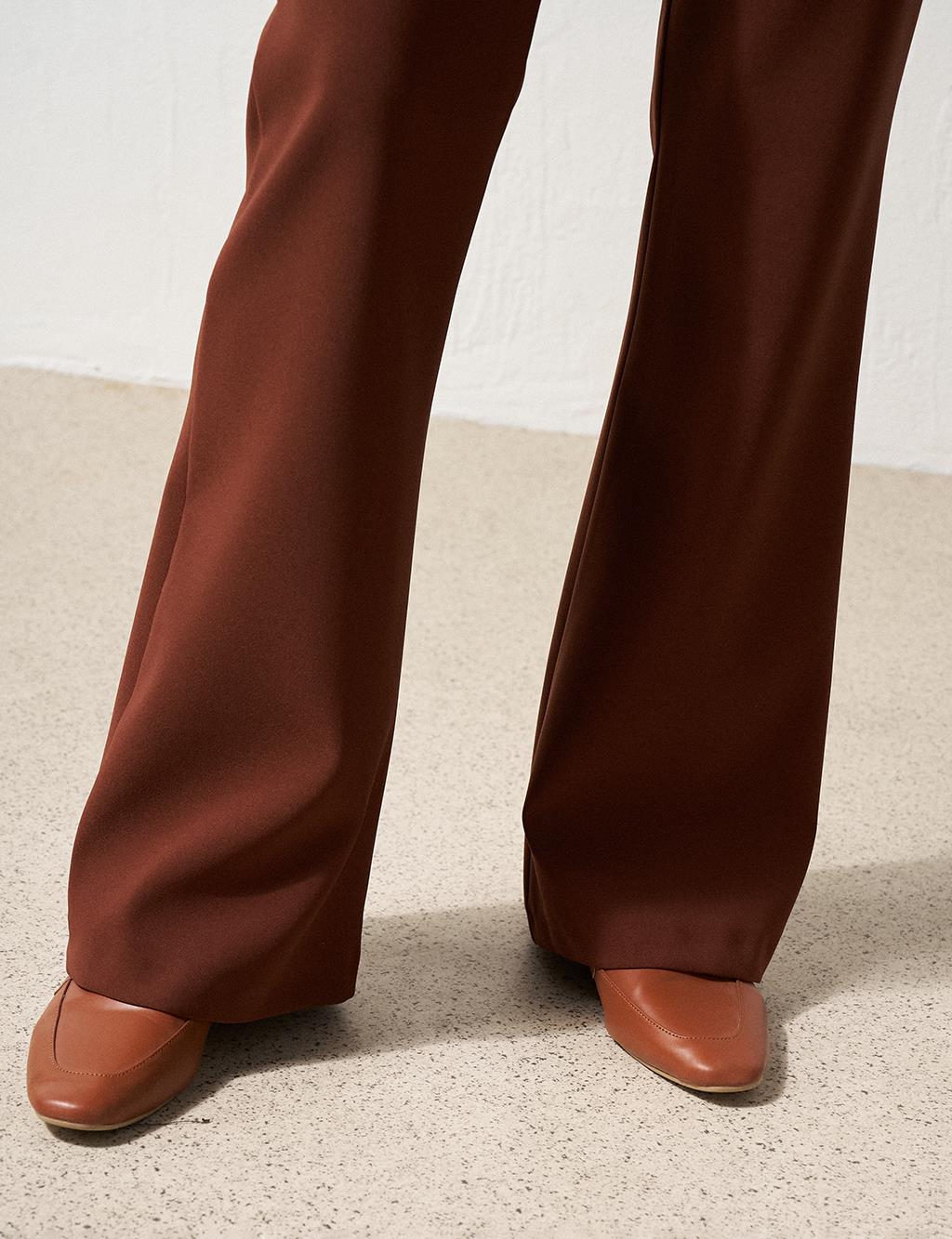 Flare Fit Trousers Brown