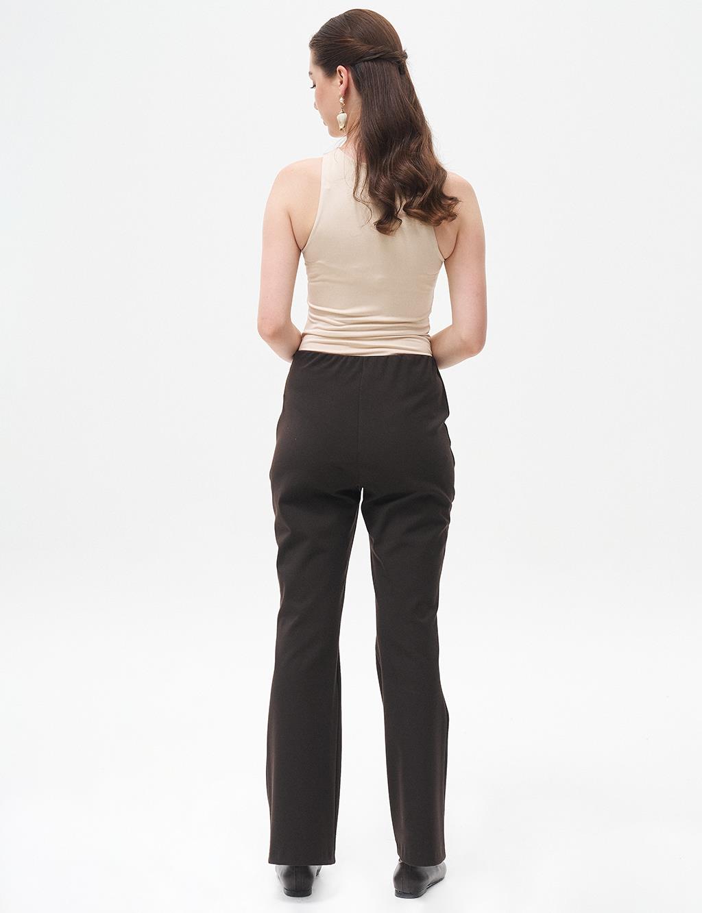 Flare Fit Trousers Dark Brown