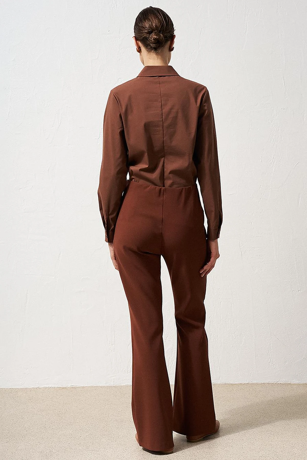 Flare Fit Trousers Brown