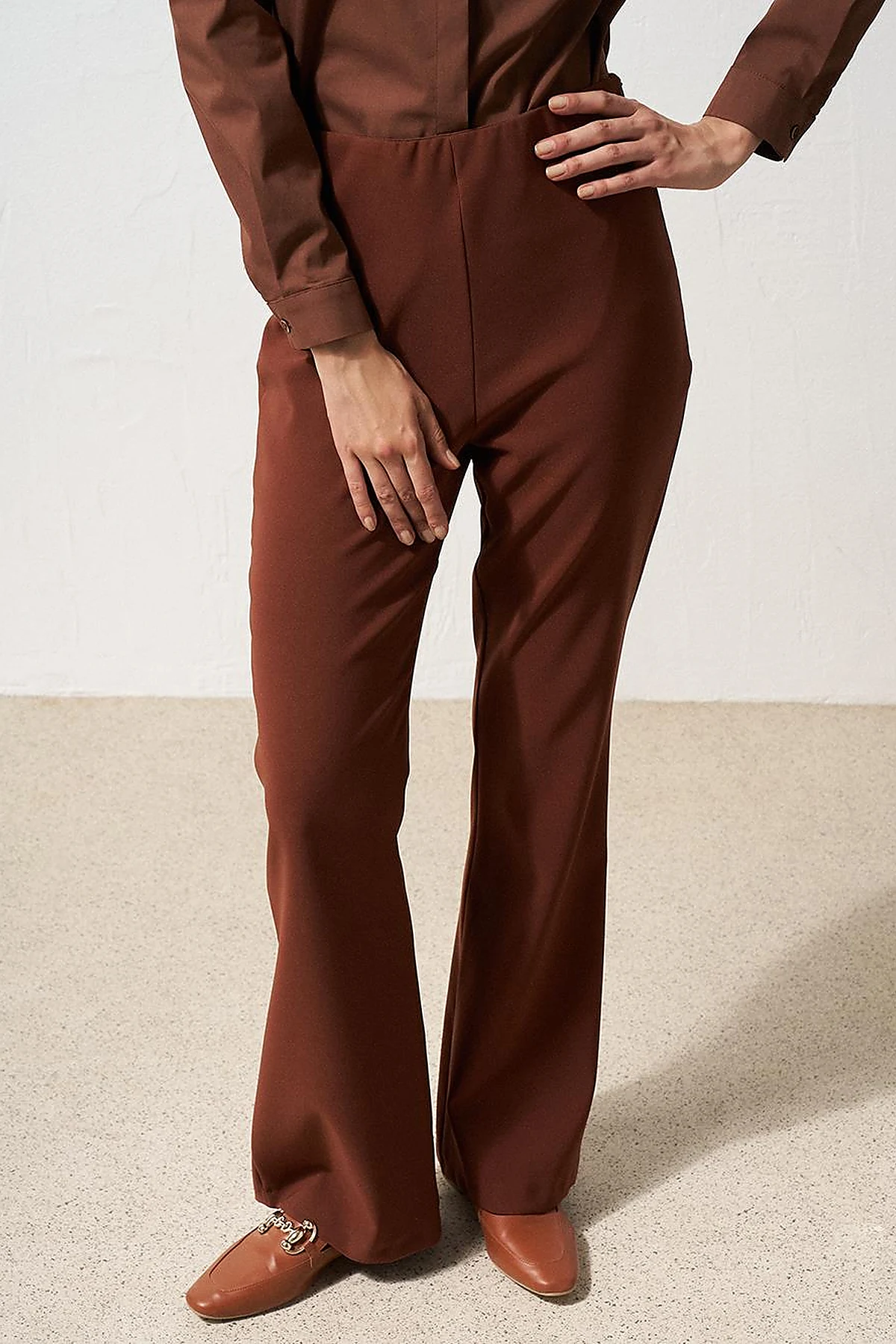 Flare Fit Trousers Brown