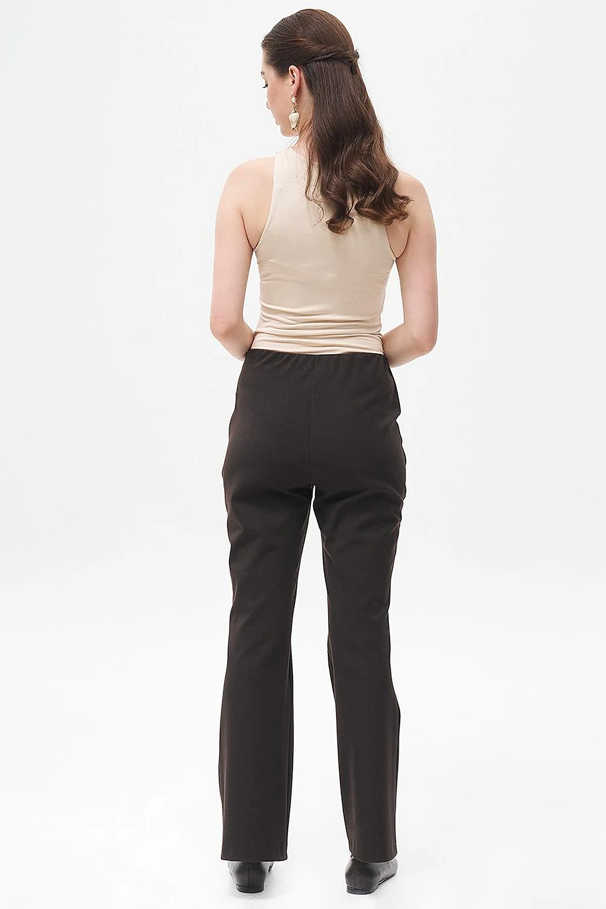 Flare Fit Pantolon Koyu Kahve