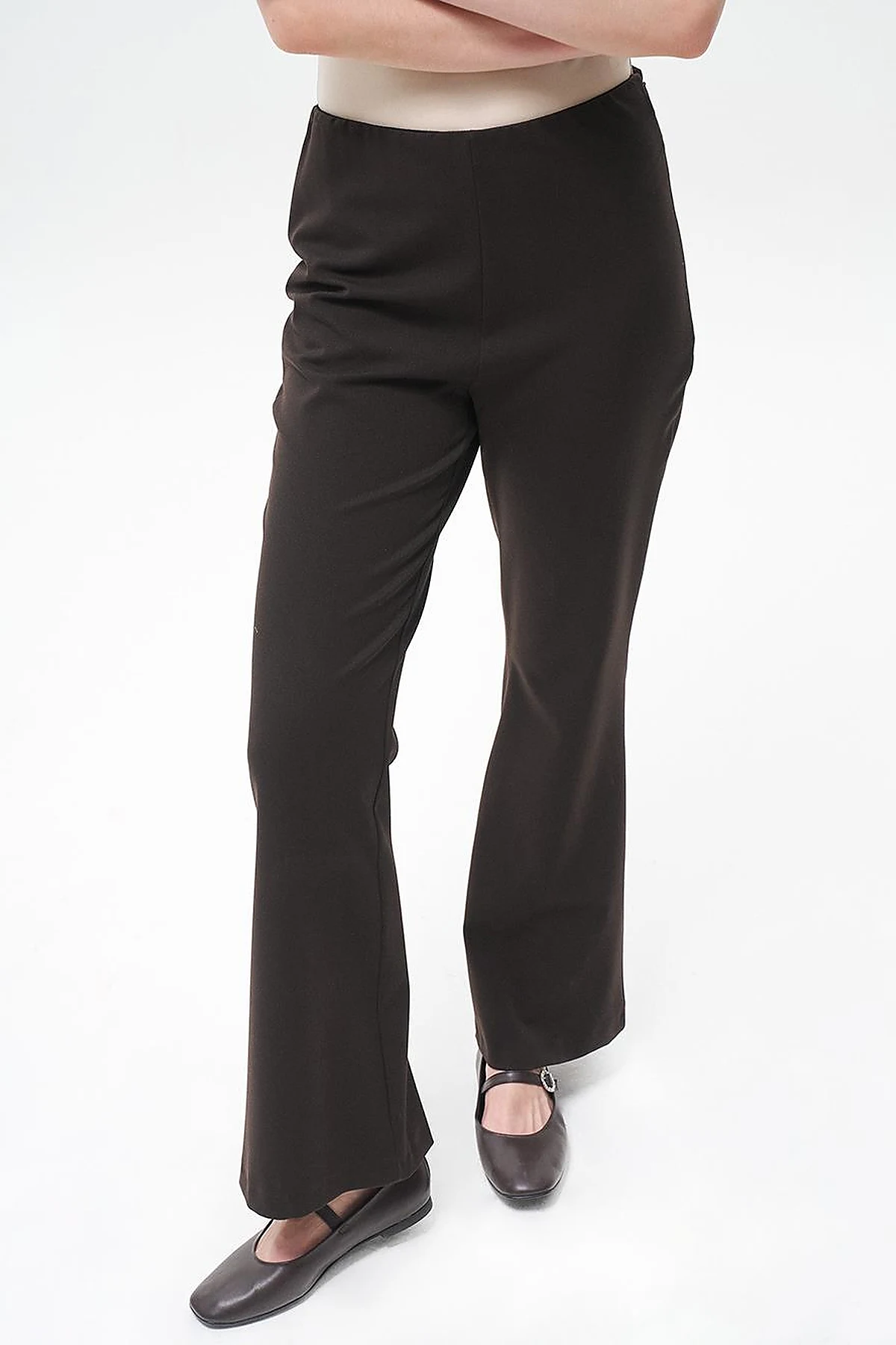 Flare Fit Pantolon Koyu Kahve