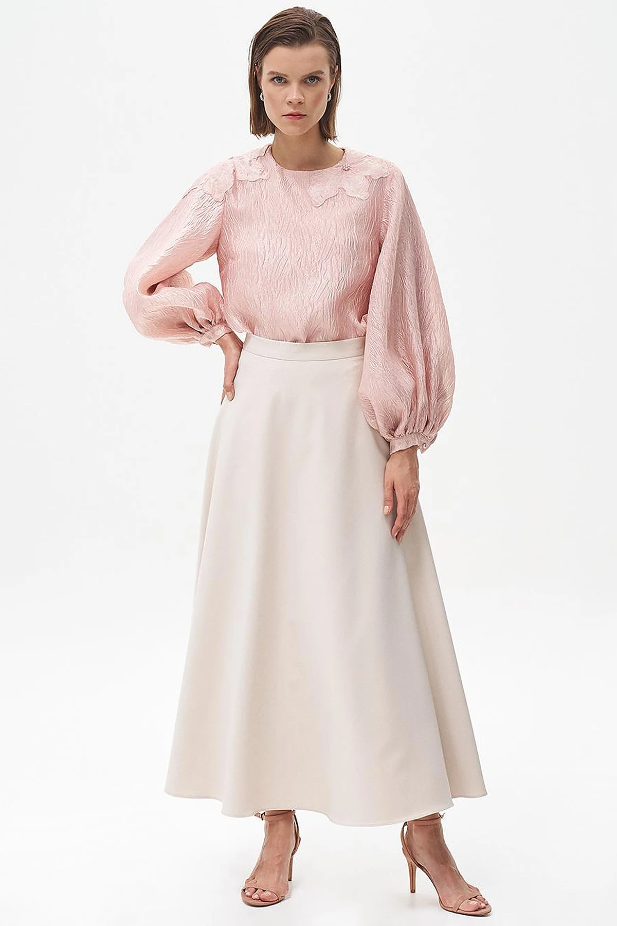 Basic Flared Skirt Stone
