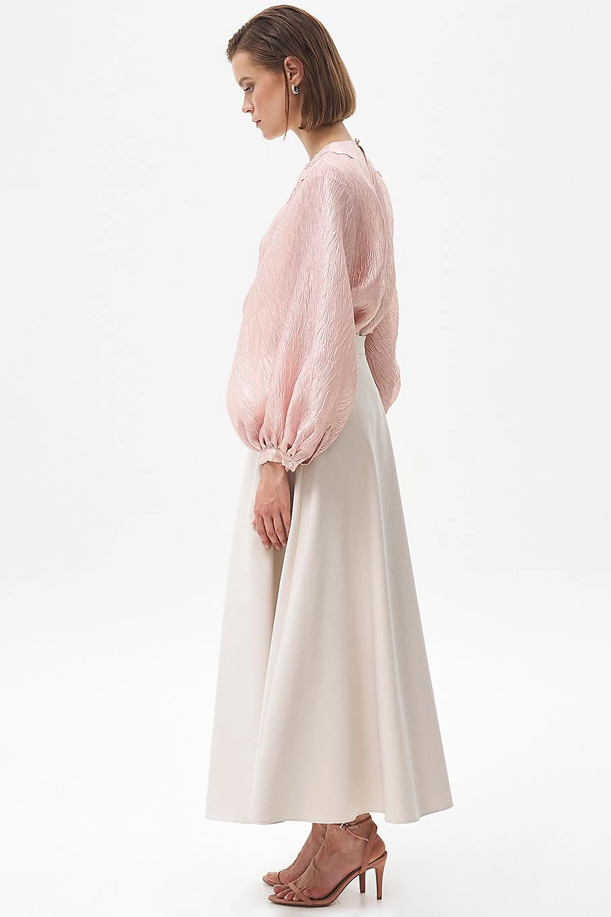 Basic Flared Skirt Stone
