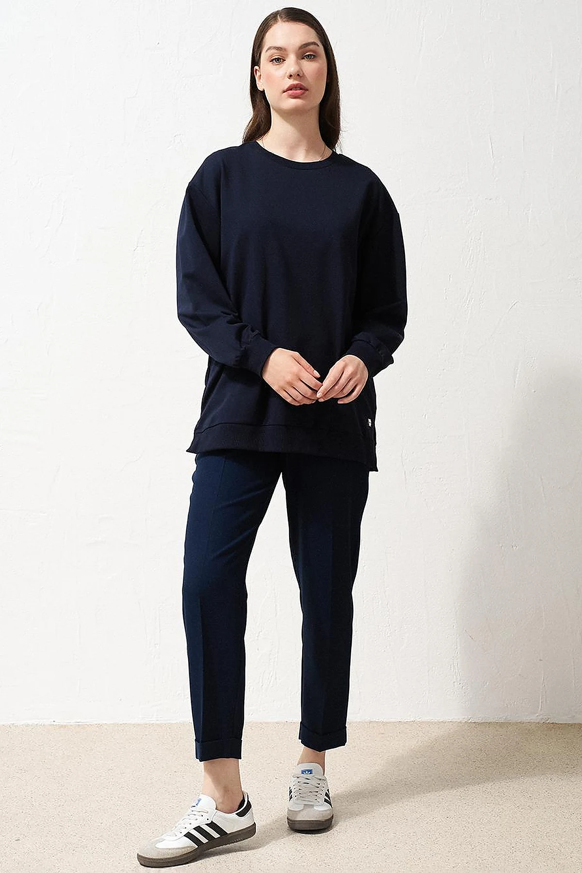 Zero Collar Sweatshirt Navy Blue