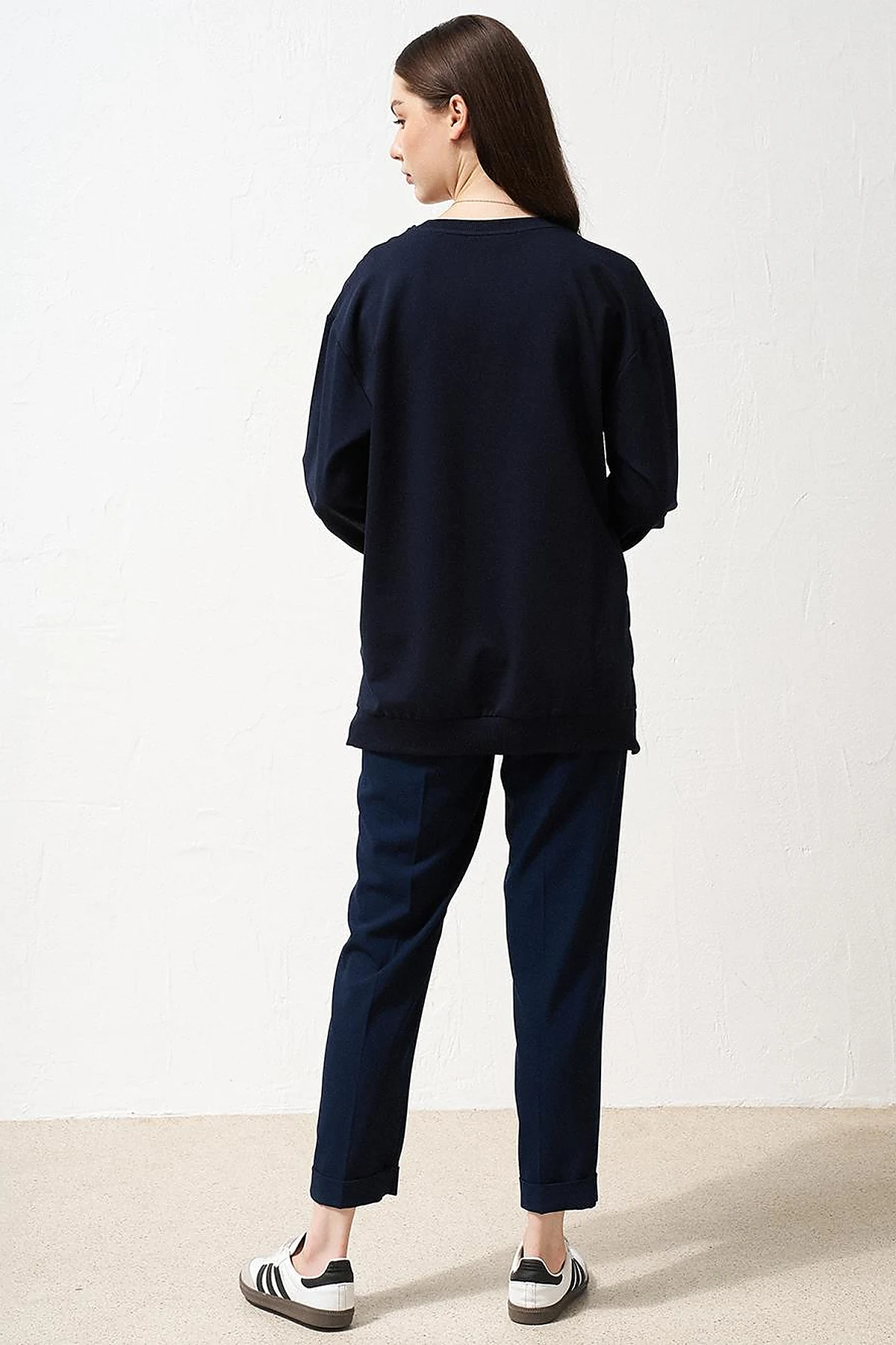 Zero Collar Sweatshirt Navy Blue
