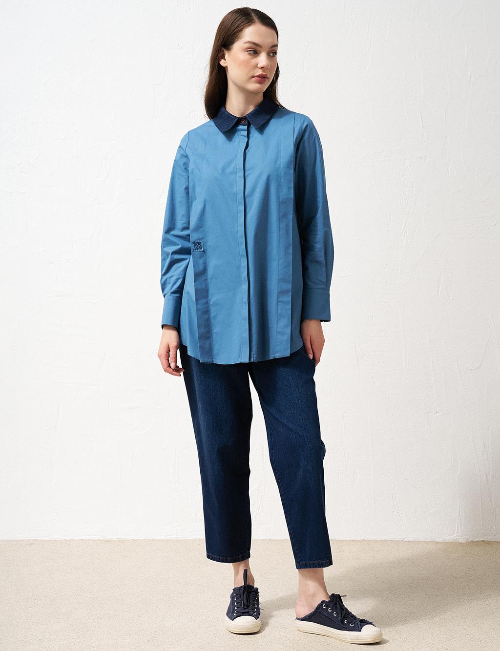 Double Look Poplin Tunic Crown Blue