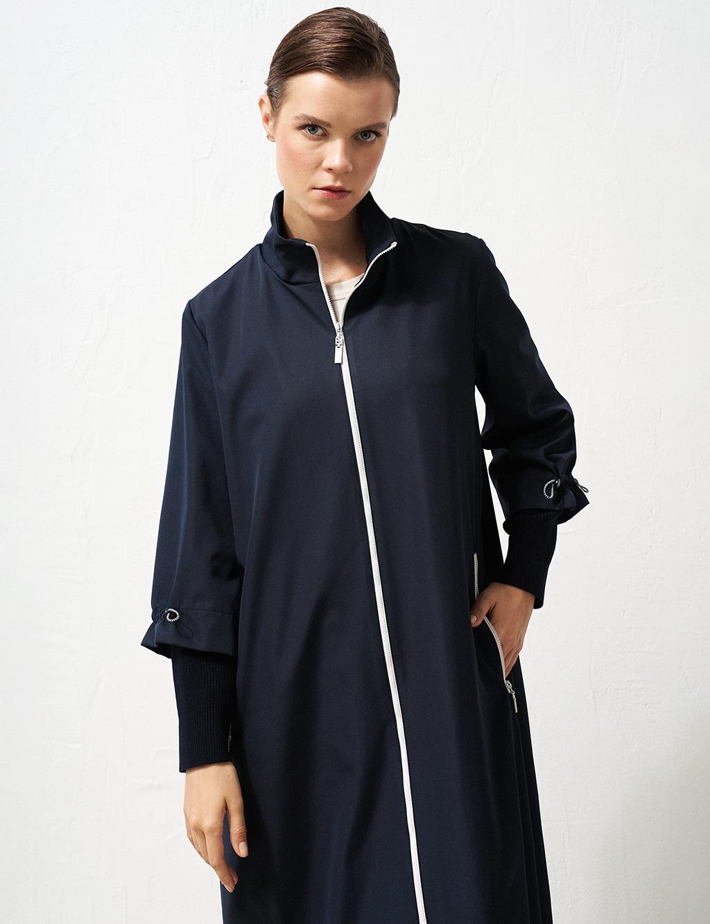 Double Look Zippered Wear and Go Dark Navy Blue