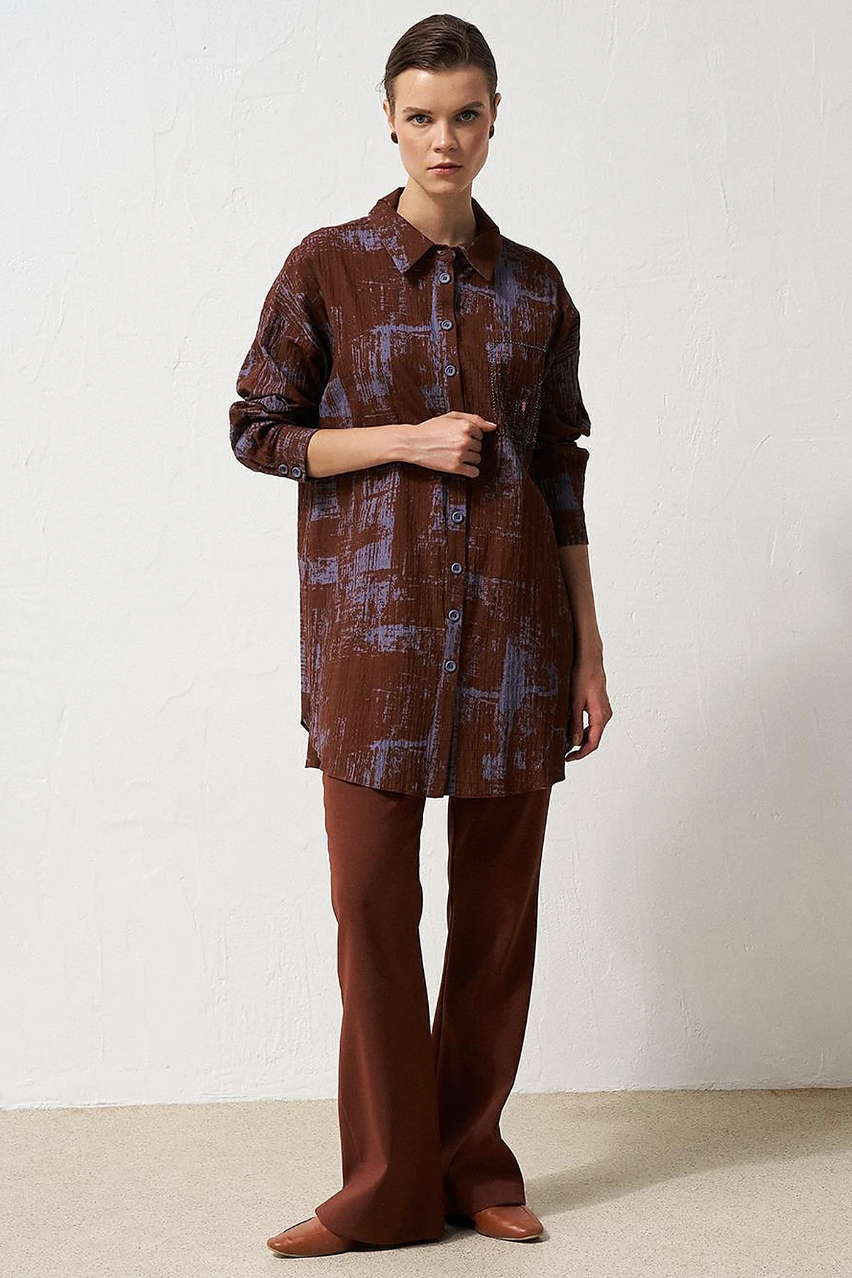 Flare Fit Trousers Brown