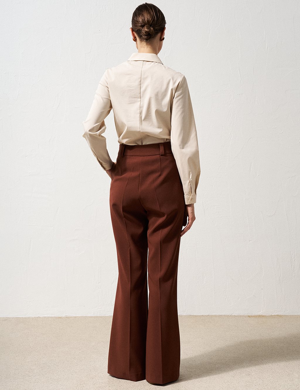 Flare Fit Pants Brown