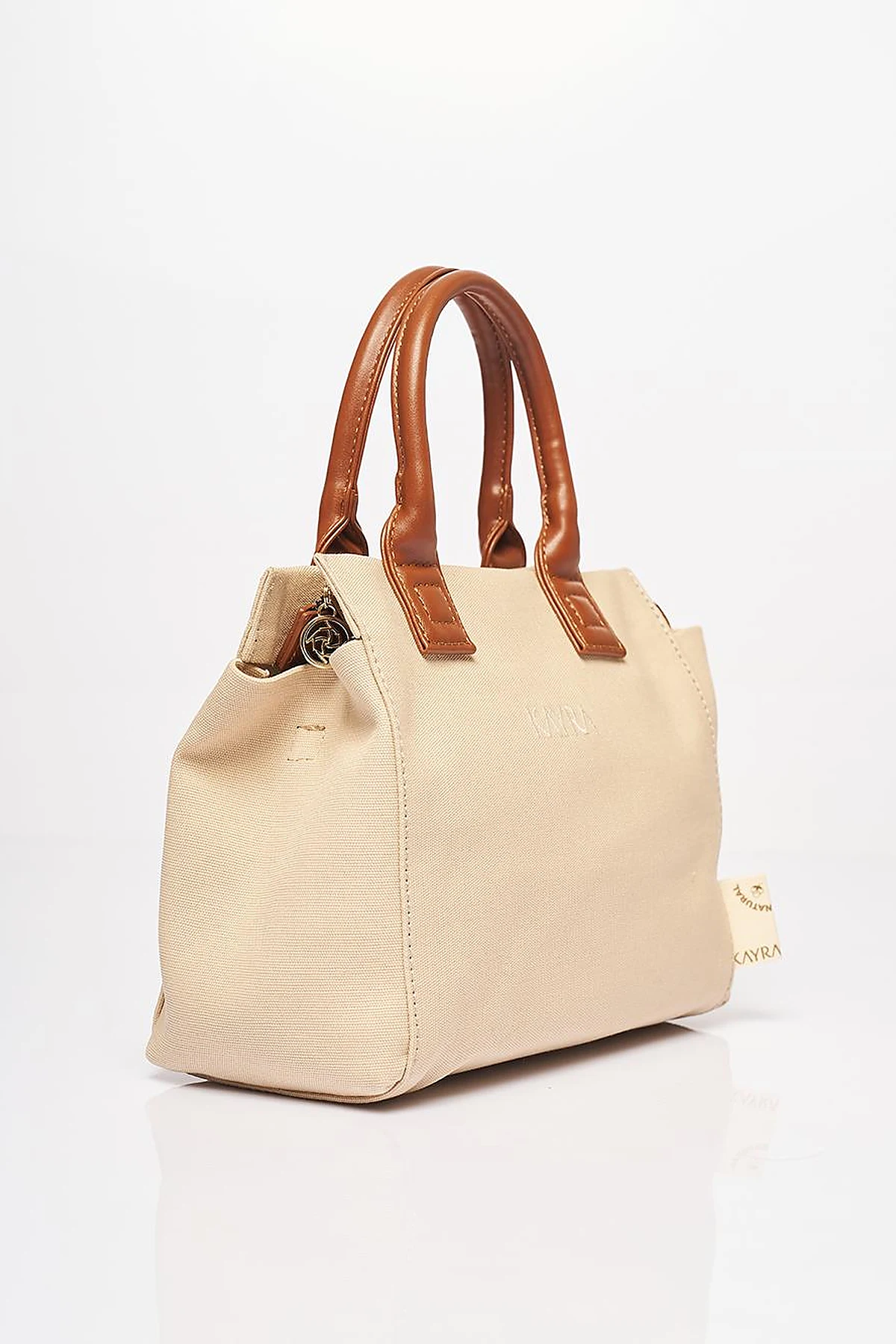 Kanvas Tote Çanta Bej-Camel
