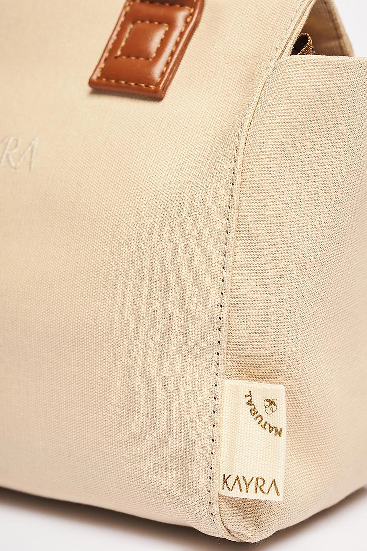 Kanvas Tote Çanta Bej-Camel