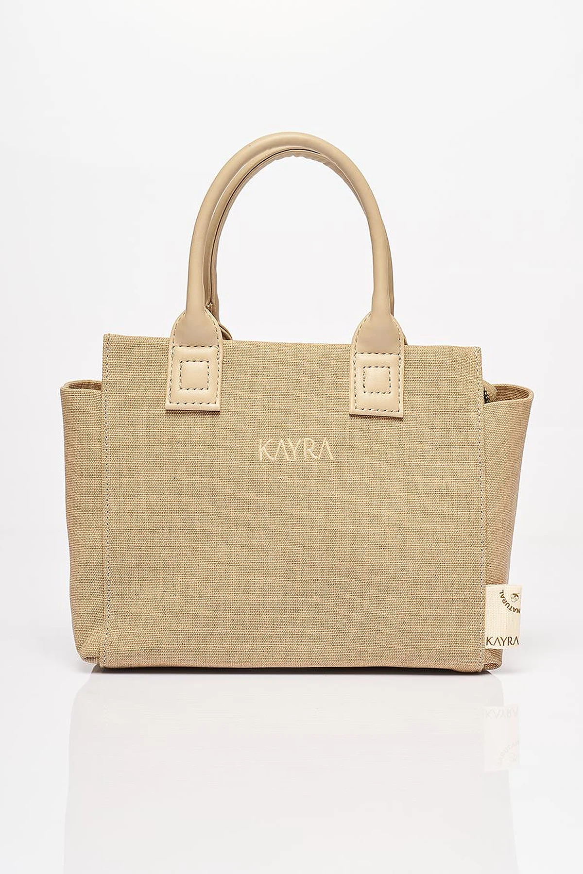 Canvas Tote Bag Beige-Mink