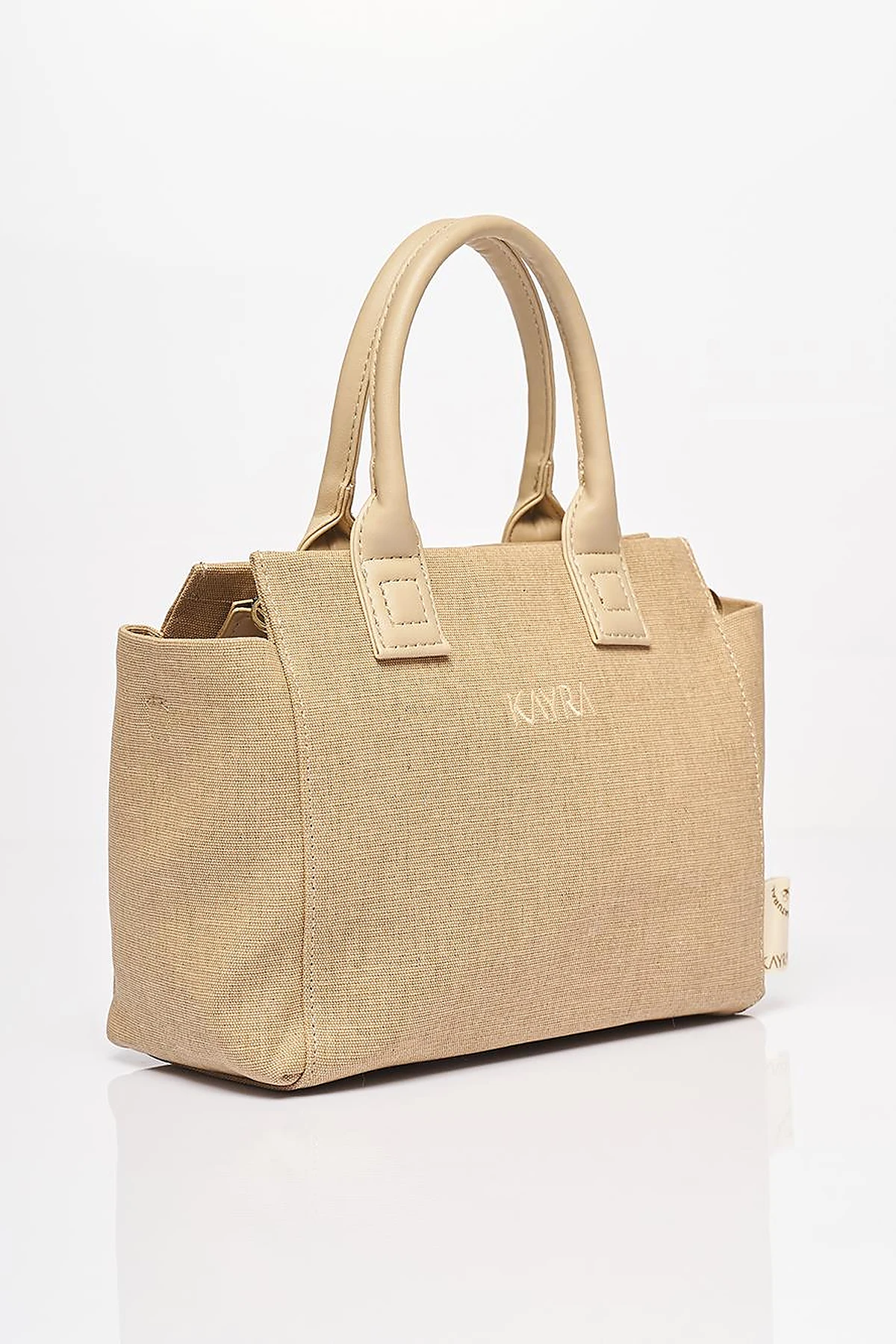 Canvas Tote Bag Beige-Mink