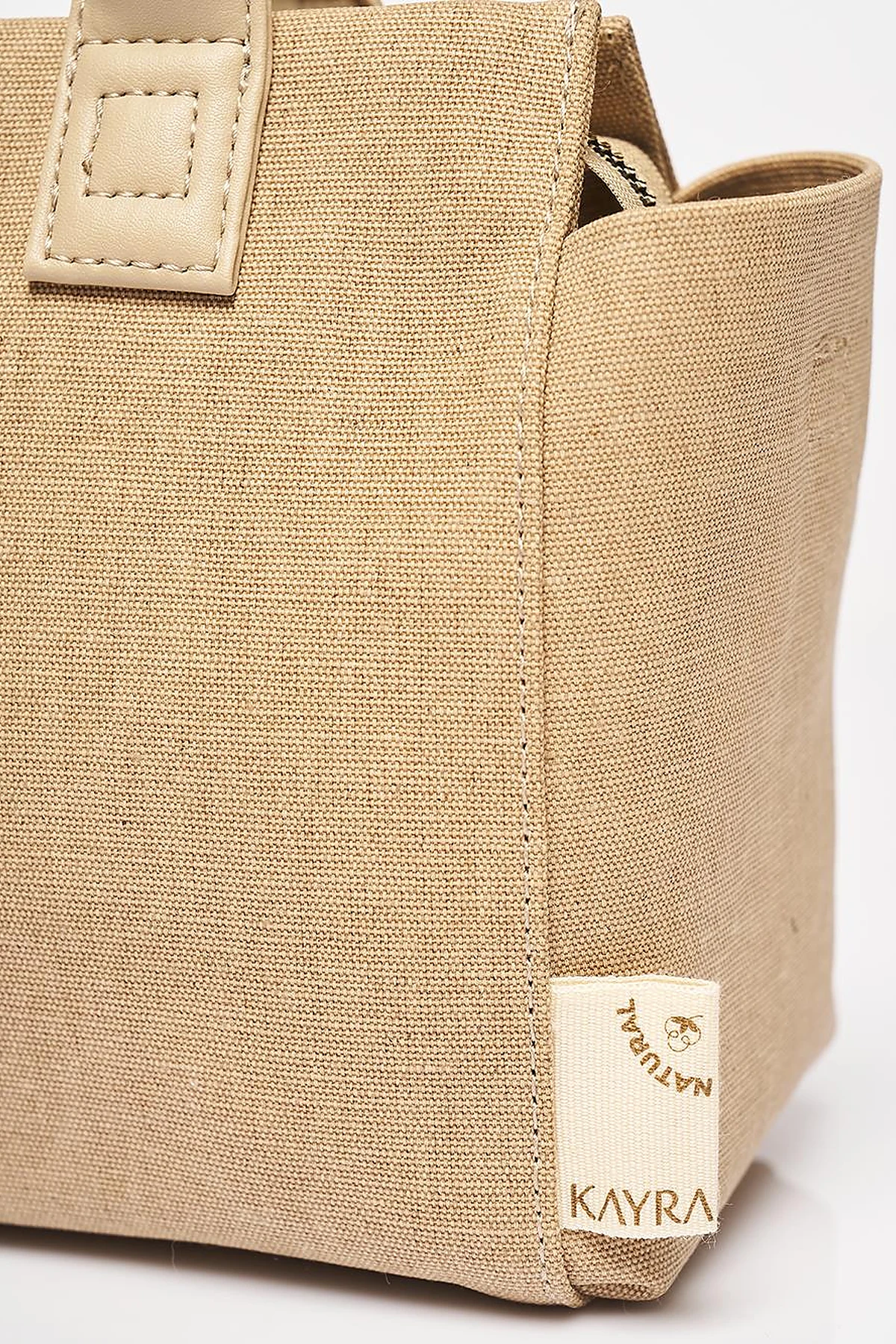 Canvas Tote Bag Beige-Mink