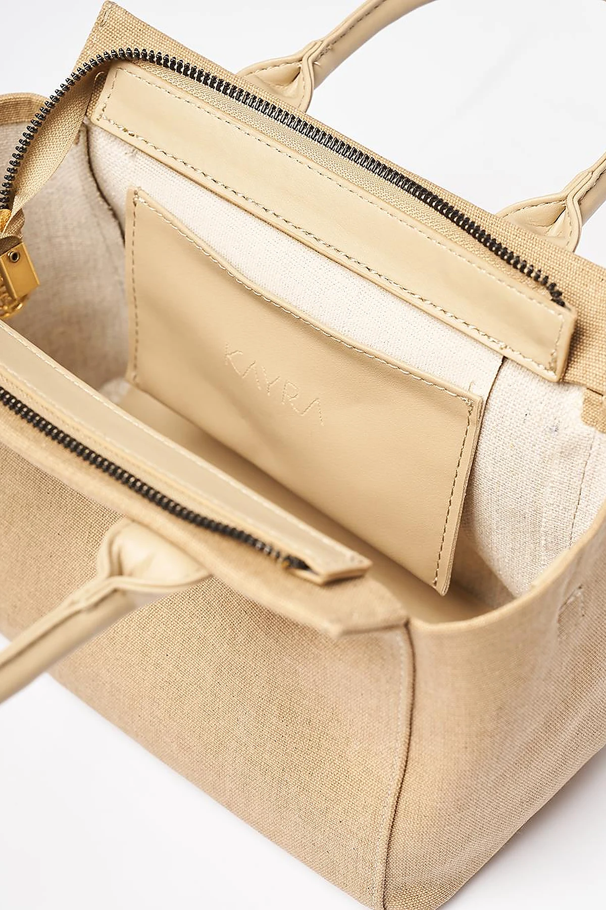 Canvas Tote Bag Beige-Mink