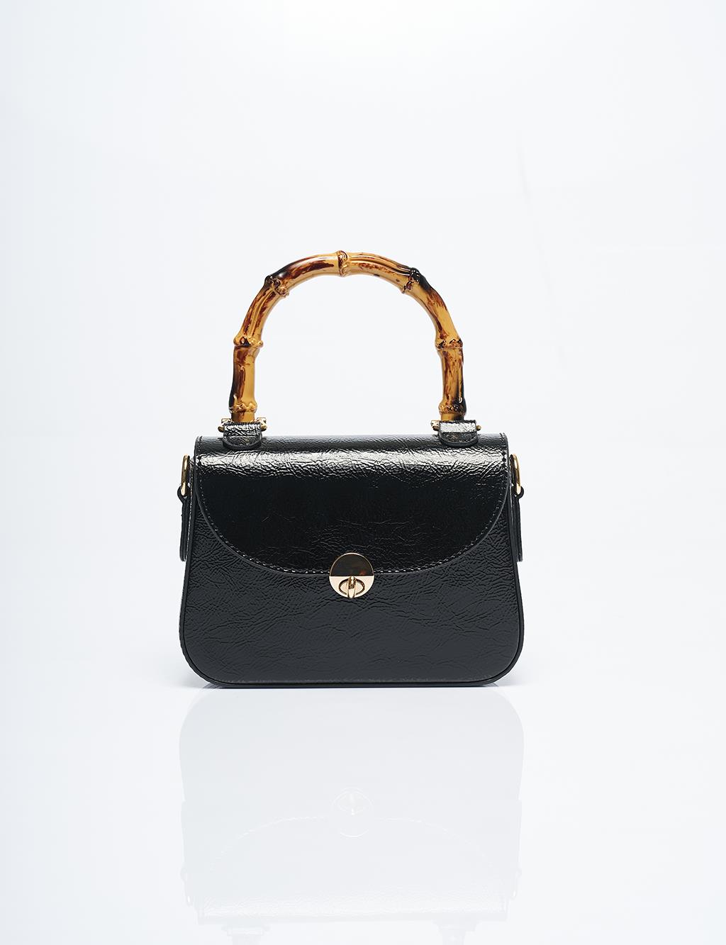 Metal Buckle Detailed Mini Bag Black