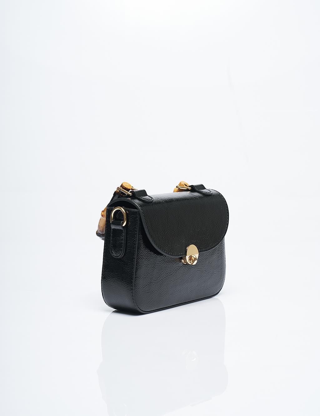 Metal Buckle Detailed Mini Bag Black