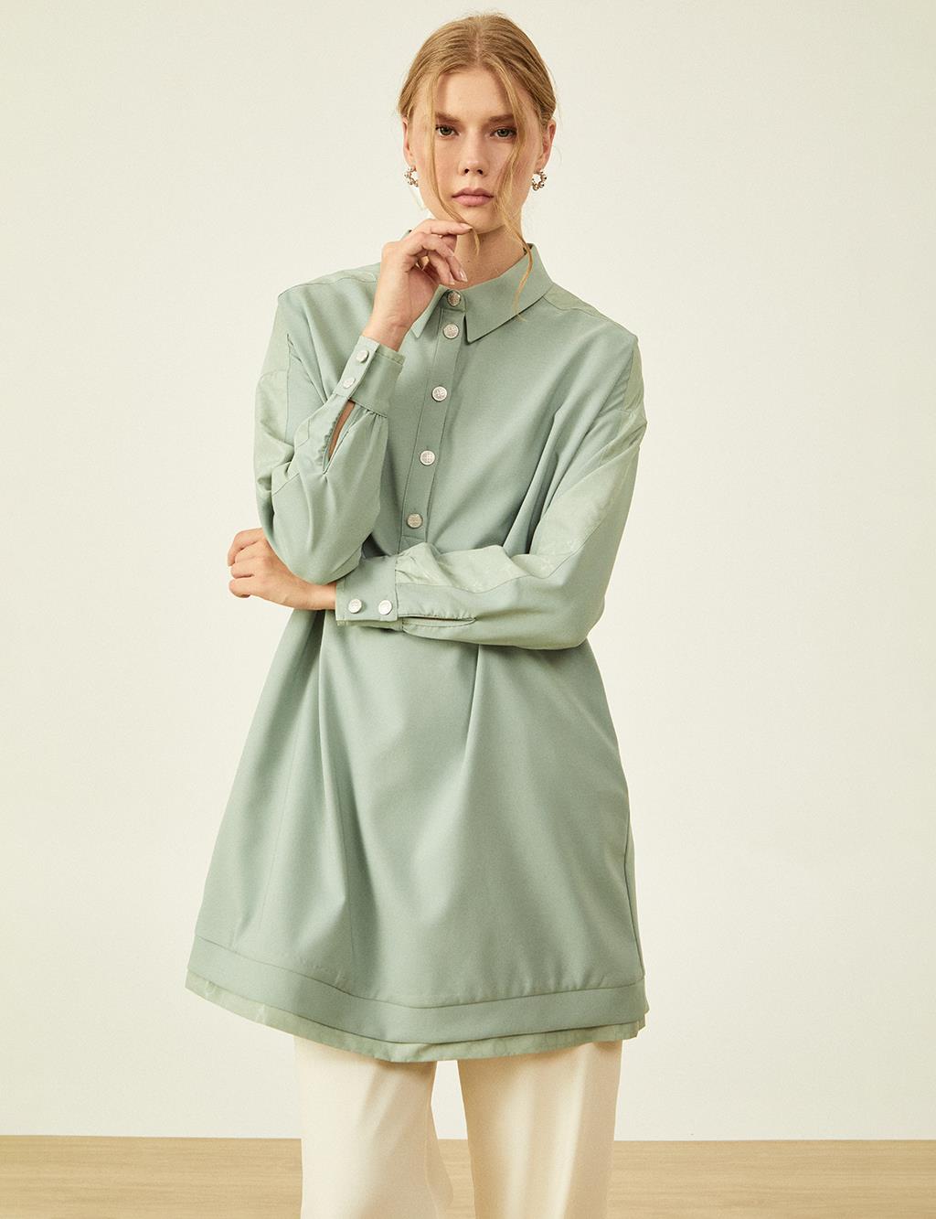 Jacquard Mixed Tunic Ice Green