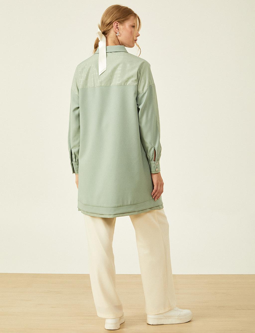 Jacquard Mixed Tunic Ice Green