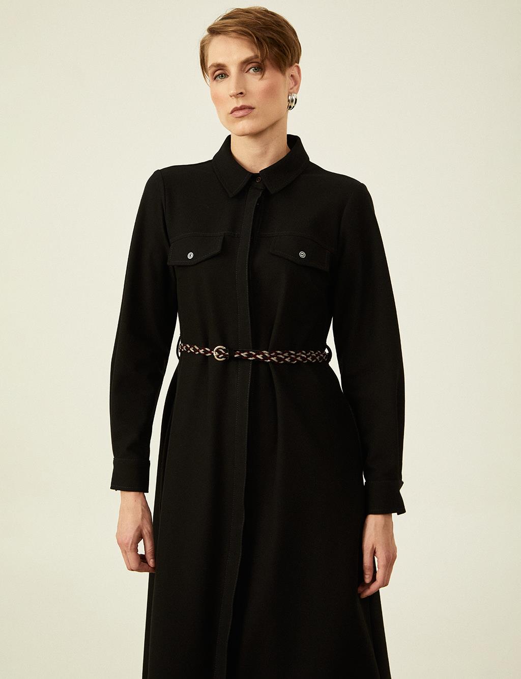 Belt Detailed Dress Black