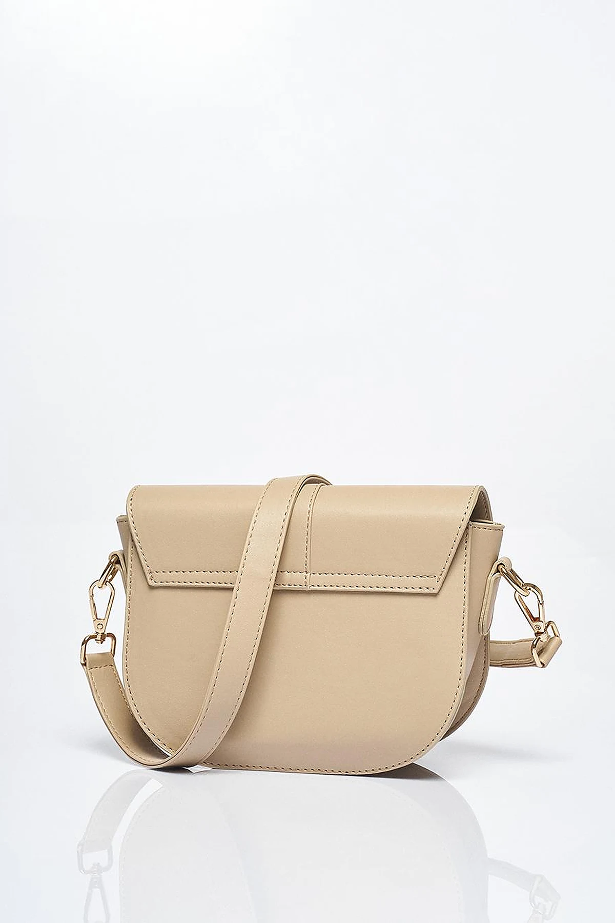 Designed Flap Faux Leather Bag Mink