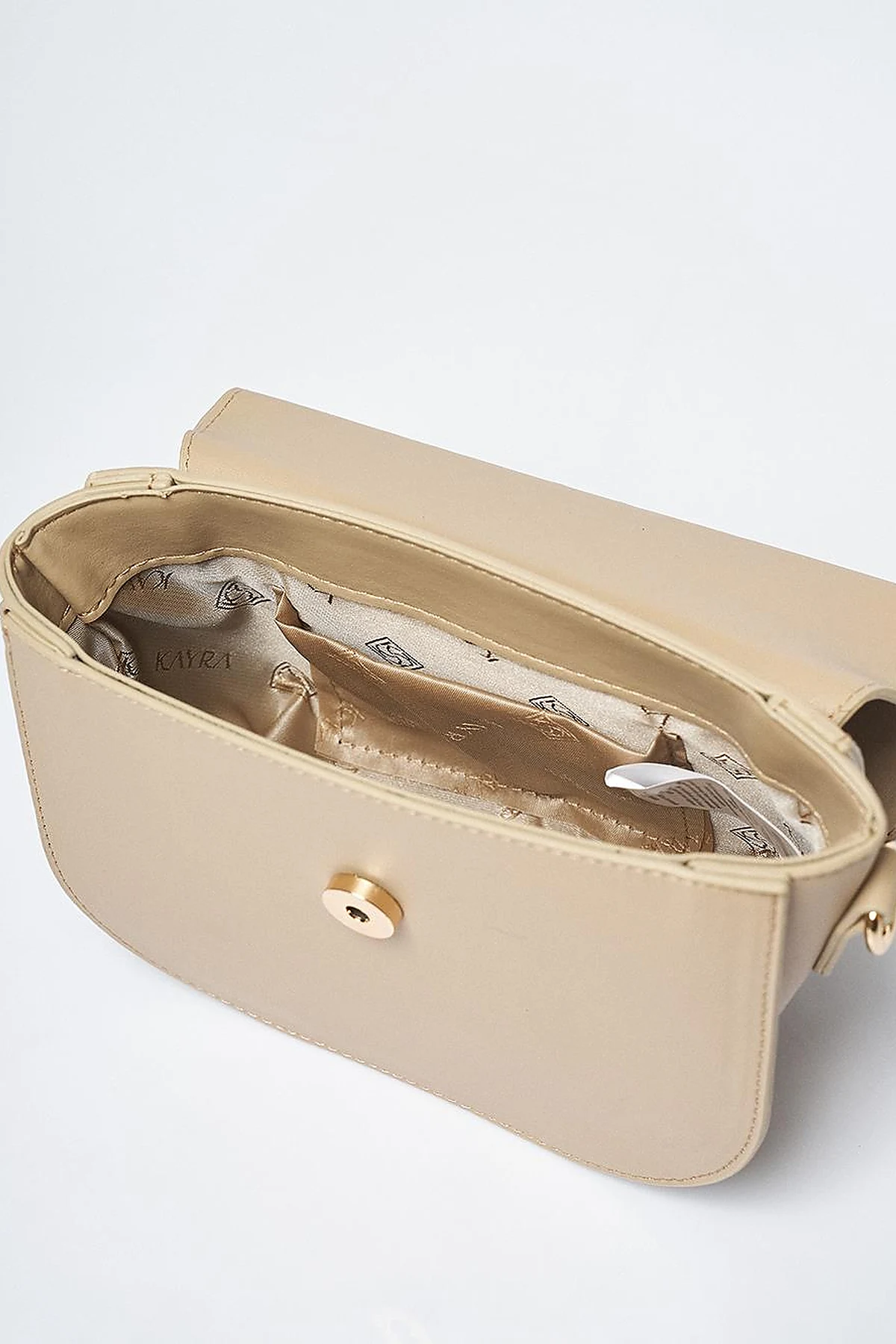 Designed Flap Faux Leather Bag Mink