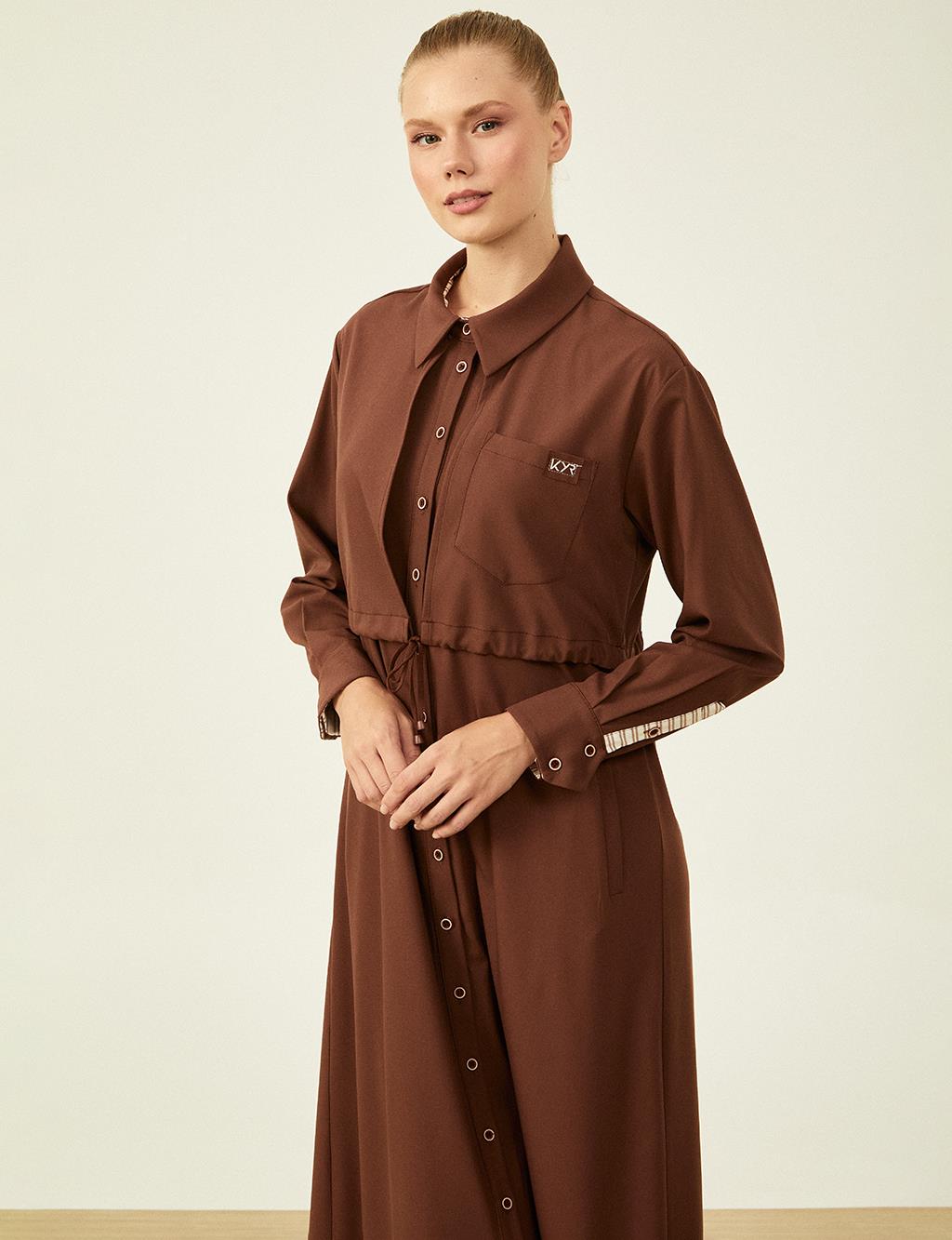 Waist Detailed Dress Coffee