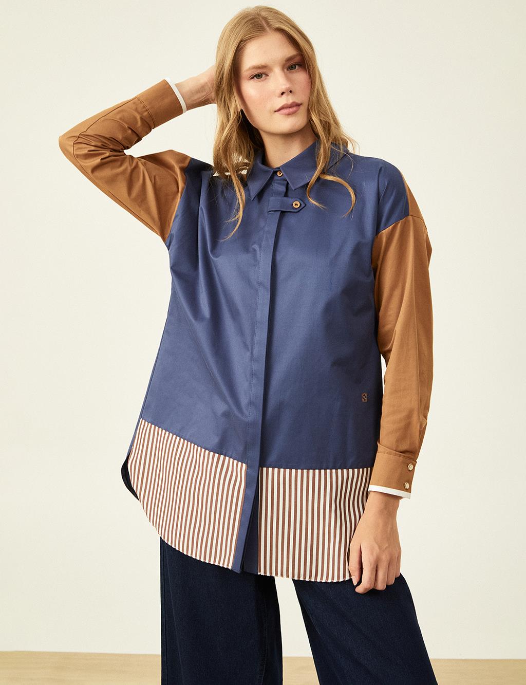 Color Block Tunic Indigo