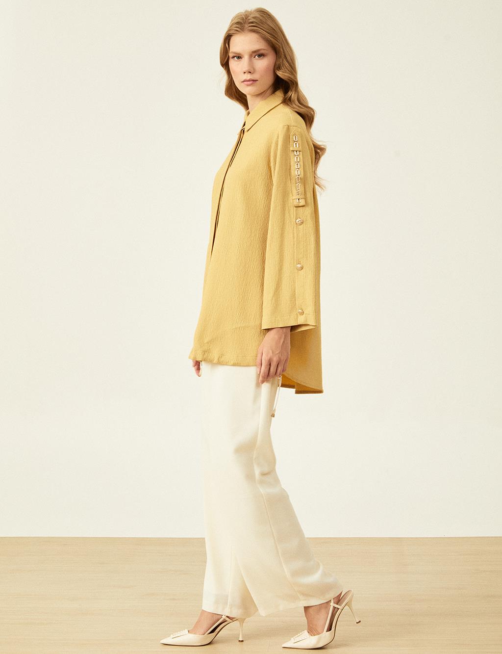 Chain Detailed Embossed Tunic Yellow