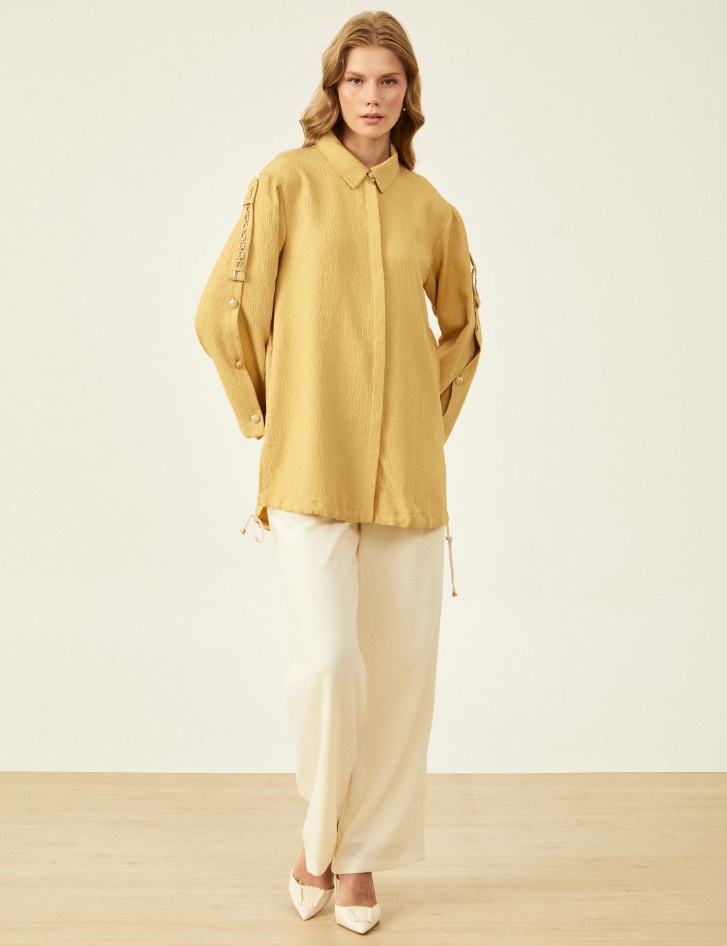 Chain Detailed Embossed Tunic Yellow