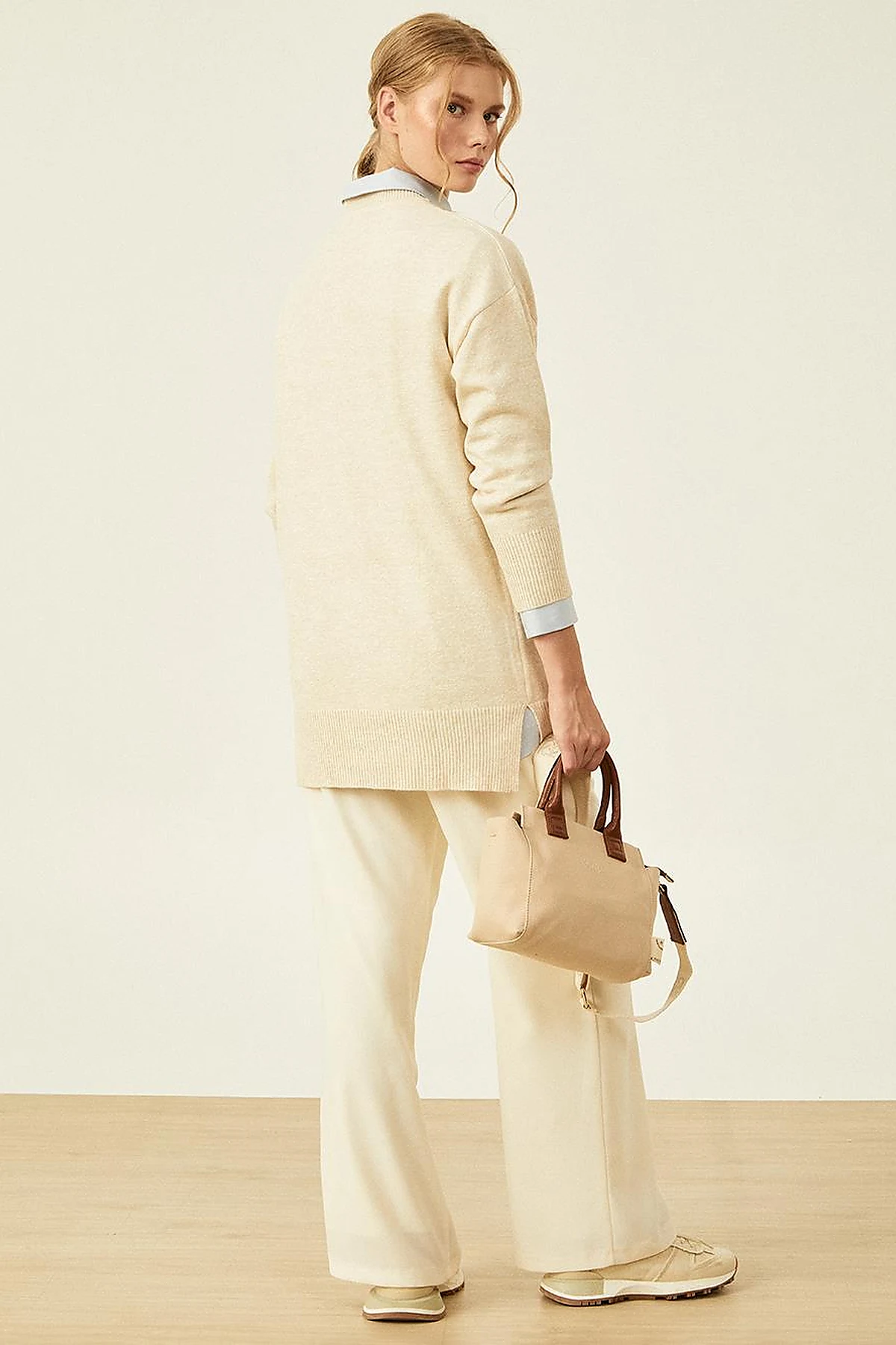 Dikiş Detaylı Triko Tunik Taş