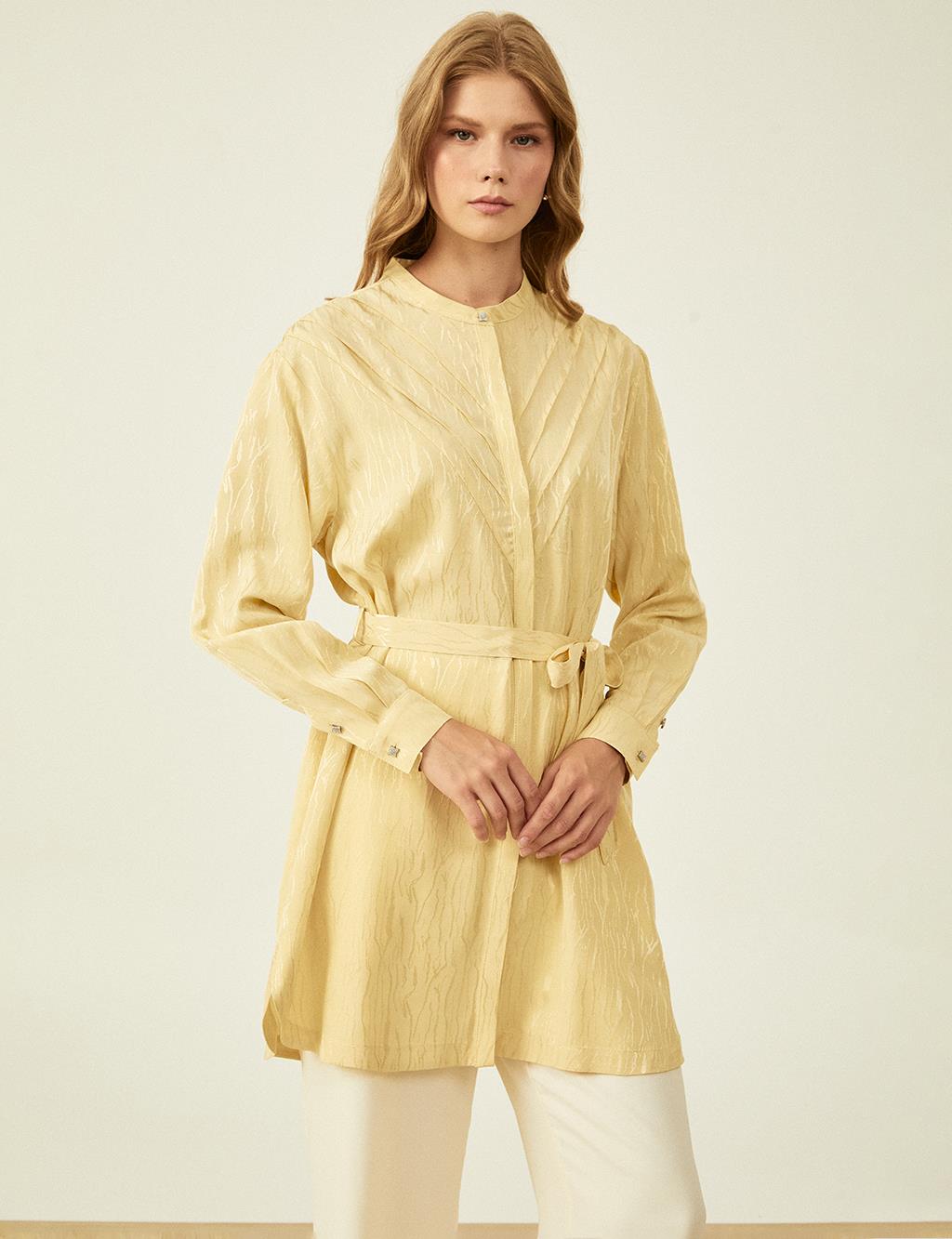 Pintuck Stitched Tunic Light Yellow 