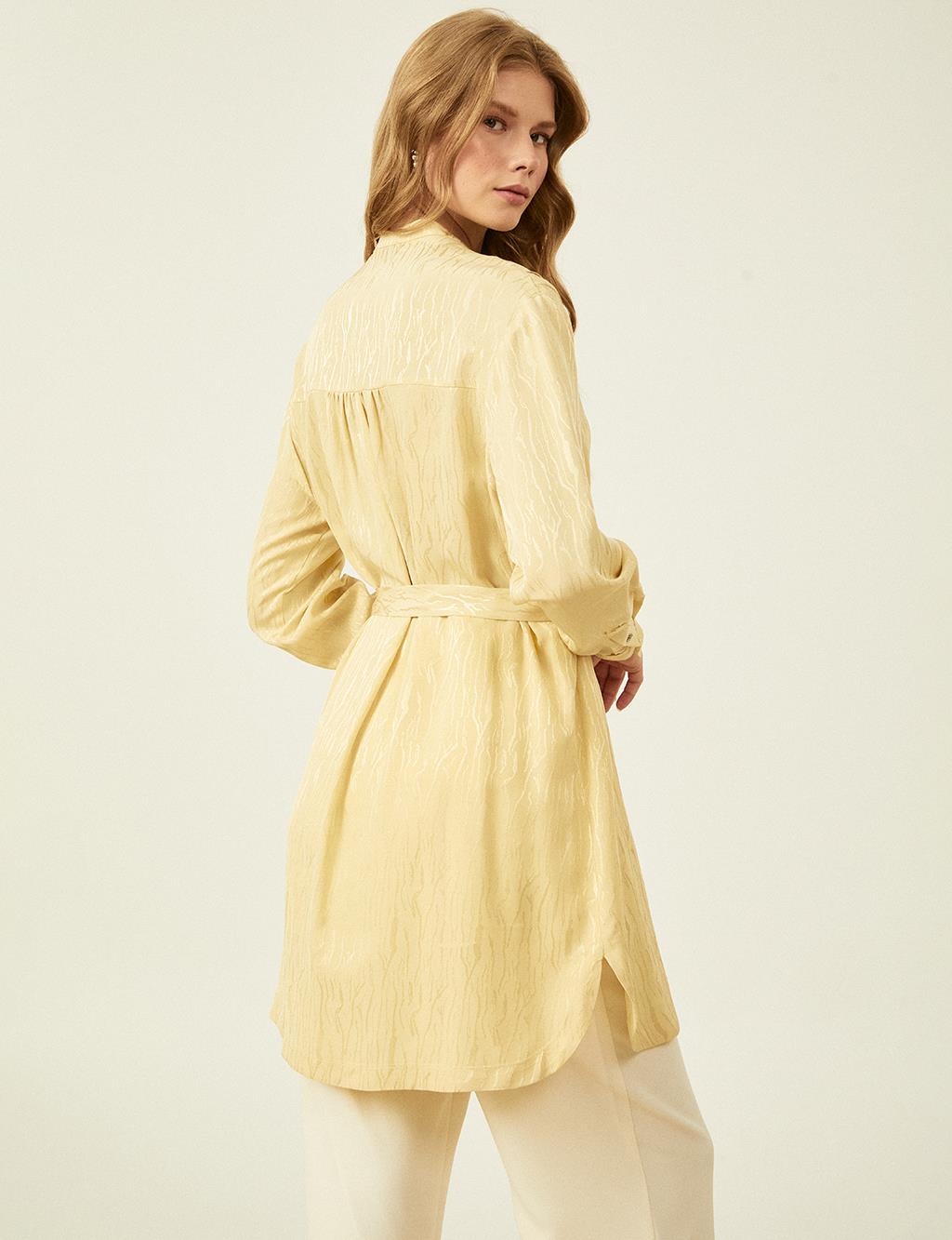 Pintuck Stitched Tunic Light Yellow 