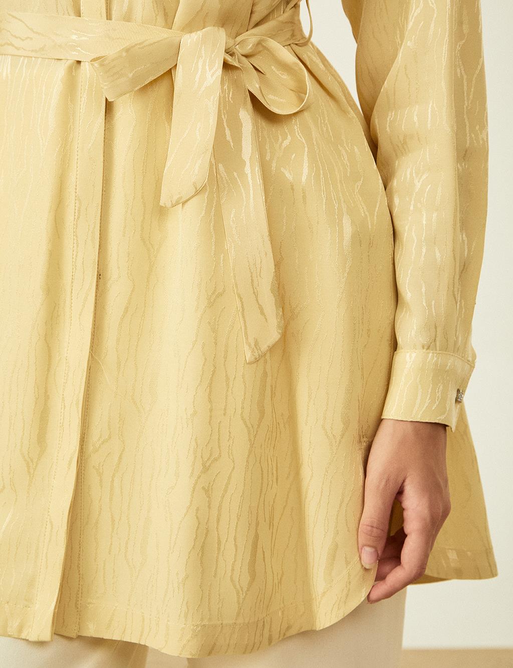 Pintuck Stitched Tunic Light Yellow 