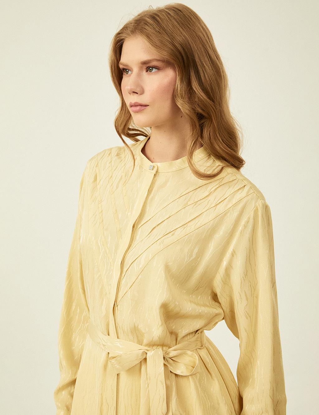 Pintuck Stitched Tunic Light Yellow 