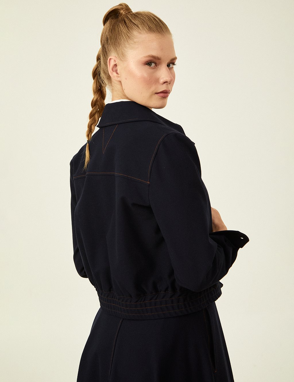 Punto Stitched Jacket Suit Navy